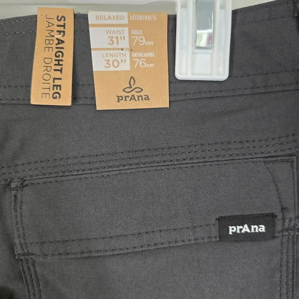 Prana Stetch Zion Pant II Straight Leg Dark Iron outdoor pants 31 x 30 NWT
